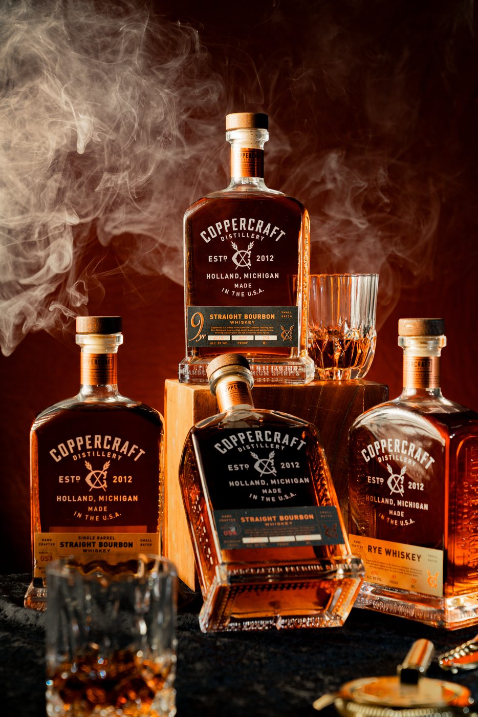 The Coppercraft whiskey lineup