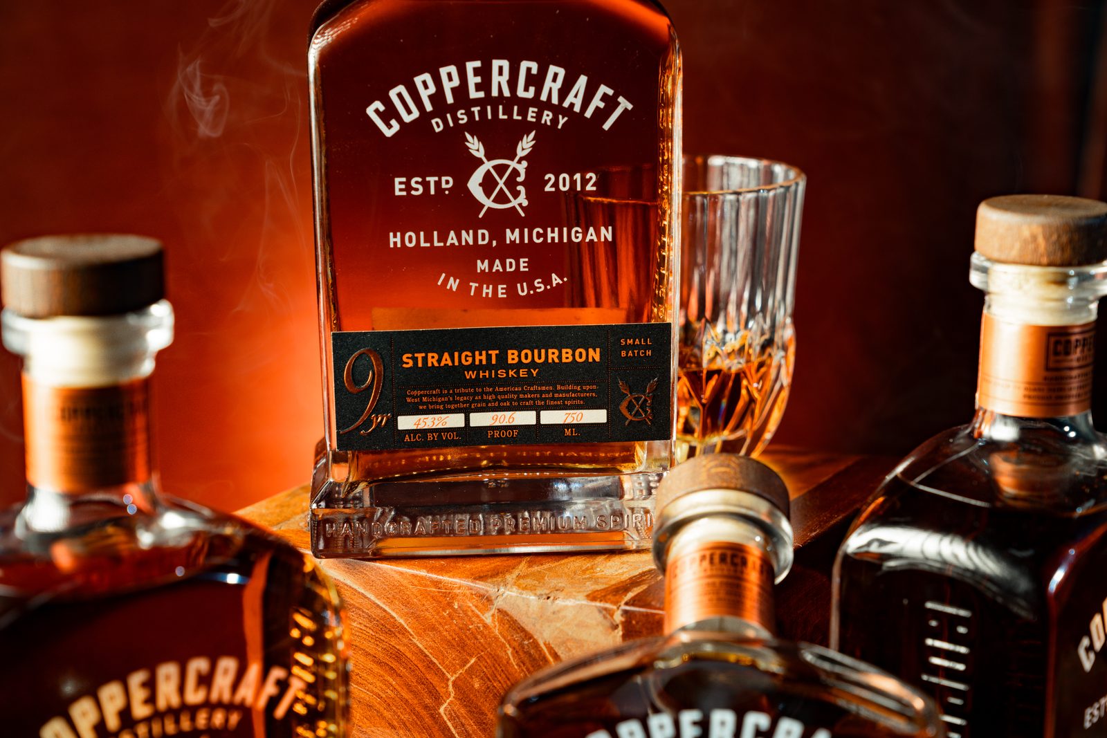 9-Year Straight Bourbon poured over a big cube