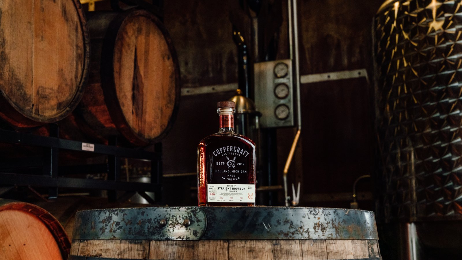 Coppercraft Blend of Straight Bourbon Whiskies with corn and rye grain