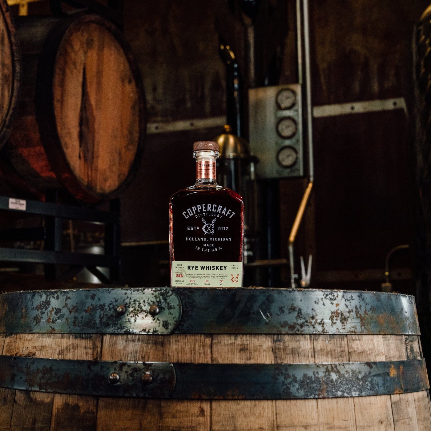 Coppercraft Rye Whiskey, 90 proof, small batch