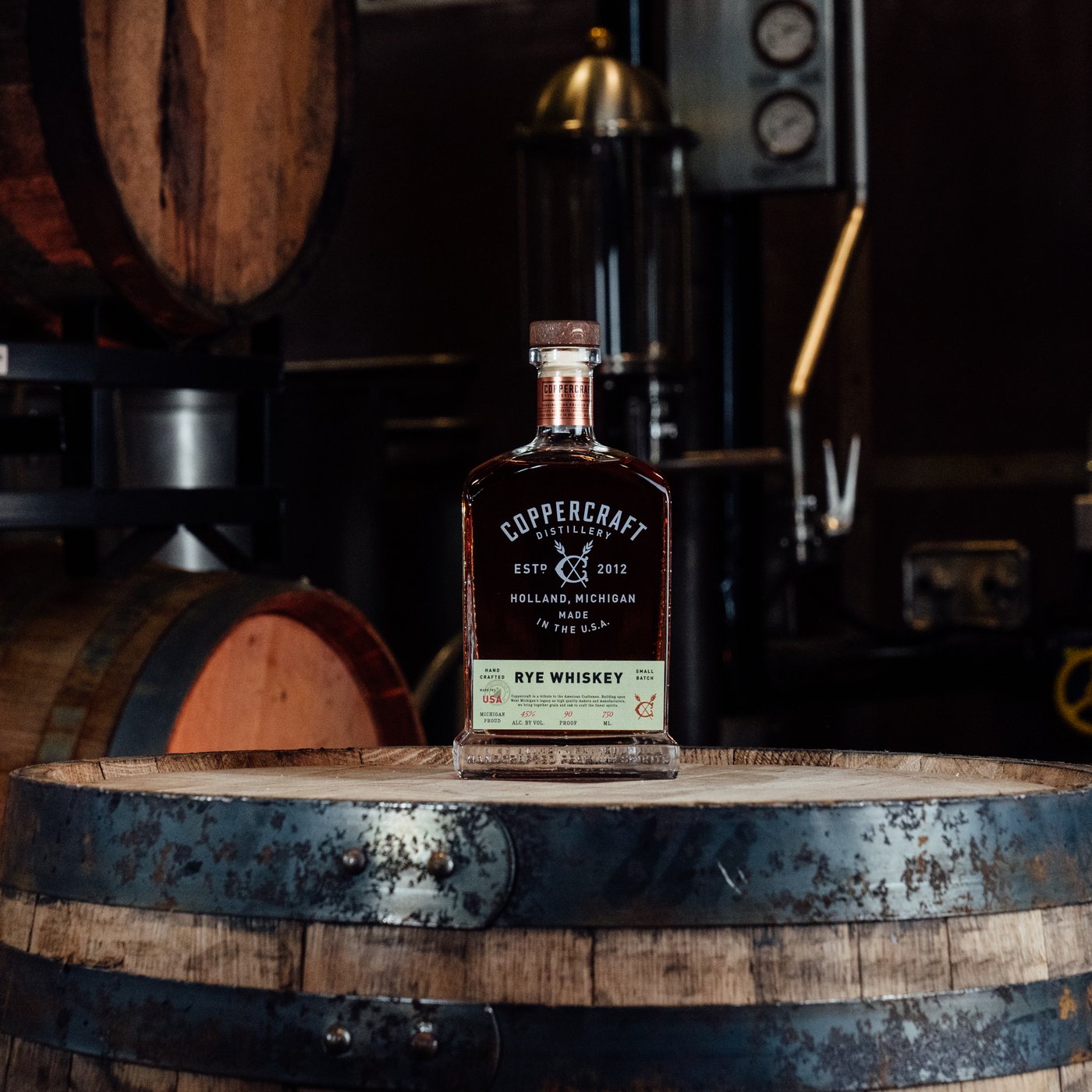 Coppercraft Rye Whiskey bottle